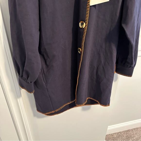 NWT SIEDRES Navy Blue Cotton Orange Jacket Medium - Picture 11 of 15